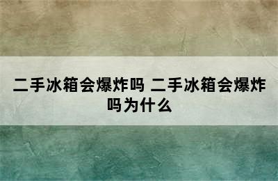 二手冰箱会爆炸吗 二手冰箱会爆炸吗为什么